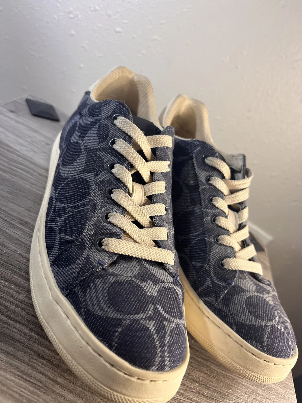 Coach Kids Floral & Signature Canvas Low-Tops in Brown and Navy